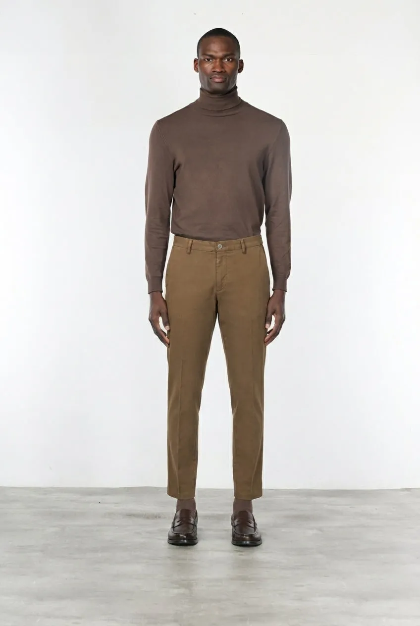 Mason's Milano pantalone chino tortora gabardina stretch