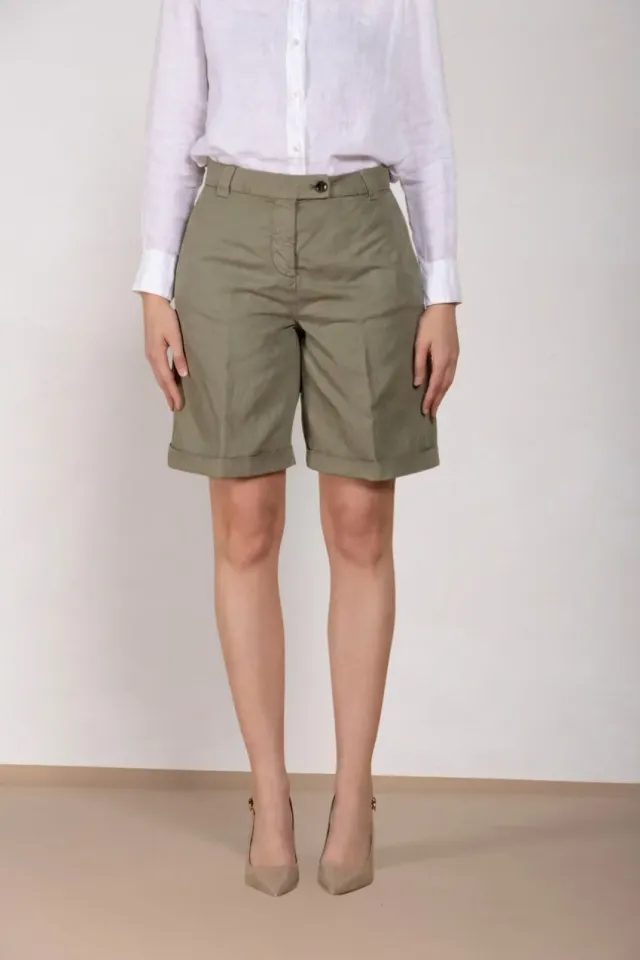 Mason's Brigitte bermuda chino salvia lino relaxed
