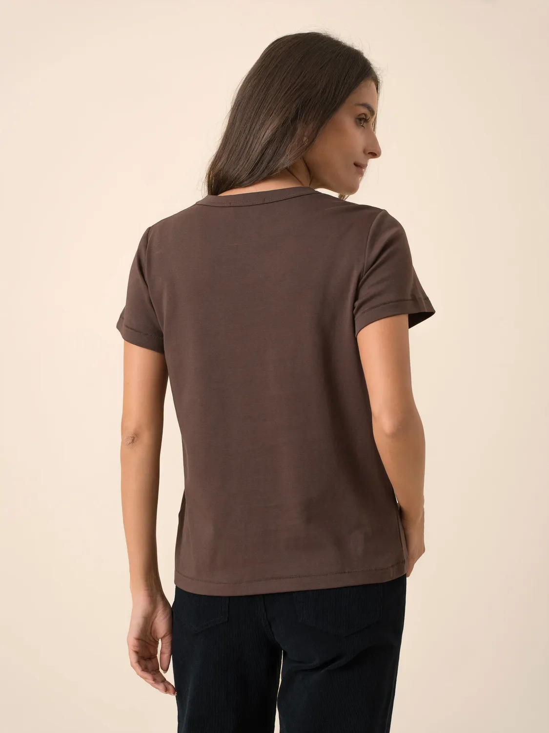 Oraije Oni t-shirt cioccolato in cotone