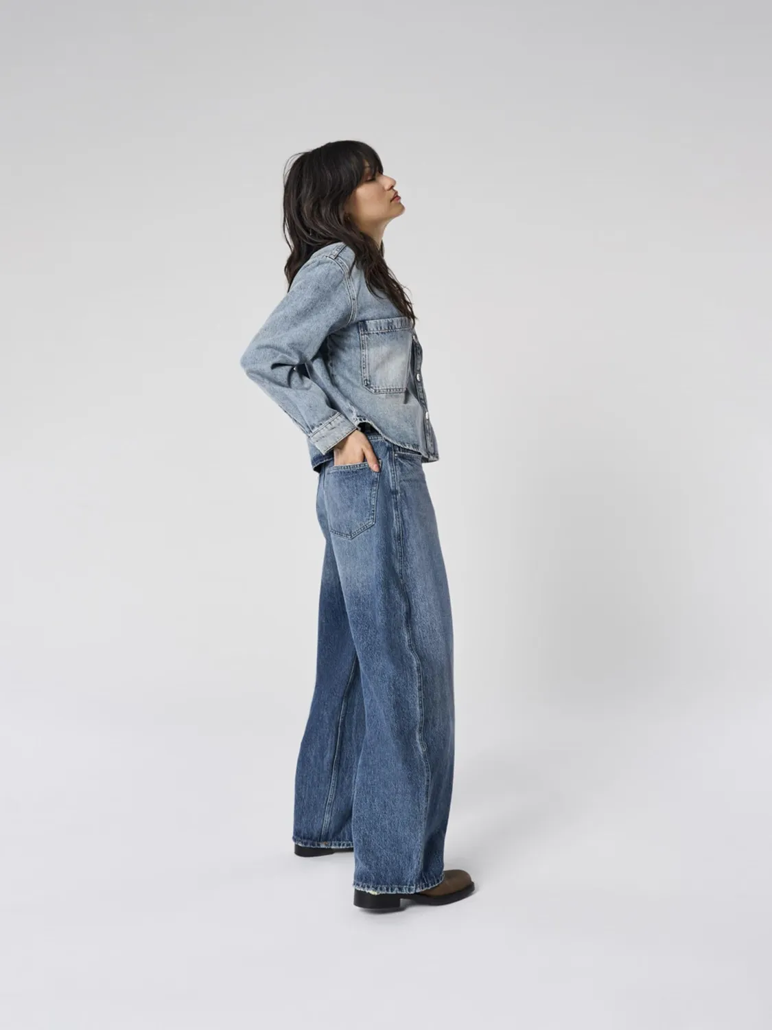 ONLY Kogcomet Jeans Wide Leg Dark Blue Denim M 30L