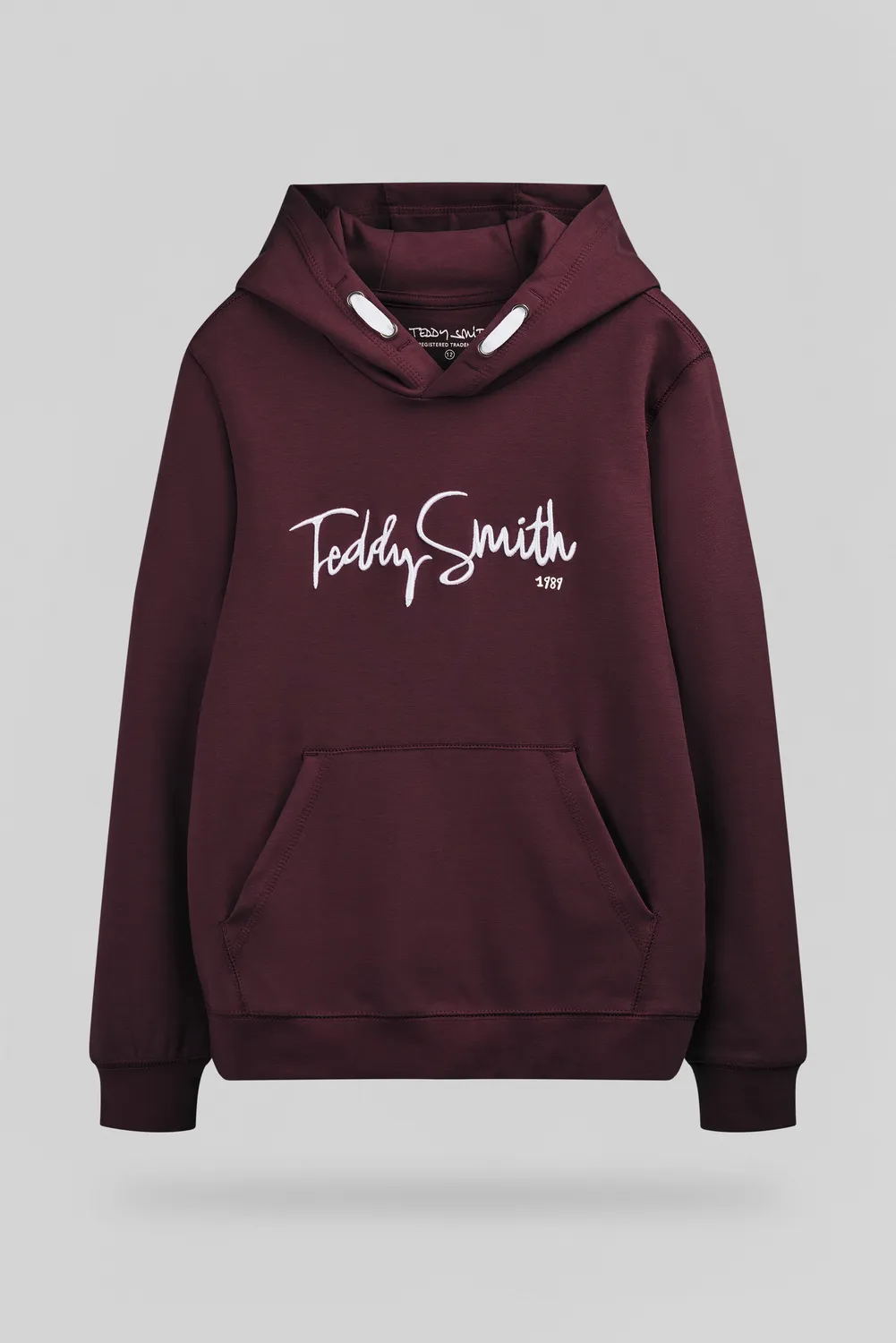 Teddy Smith S-Evry Hoody JR felpa cappuccio bordeaux bimbo