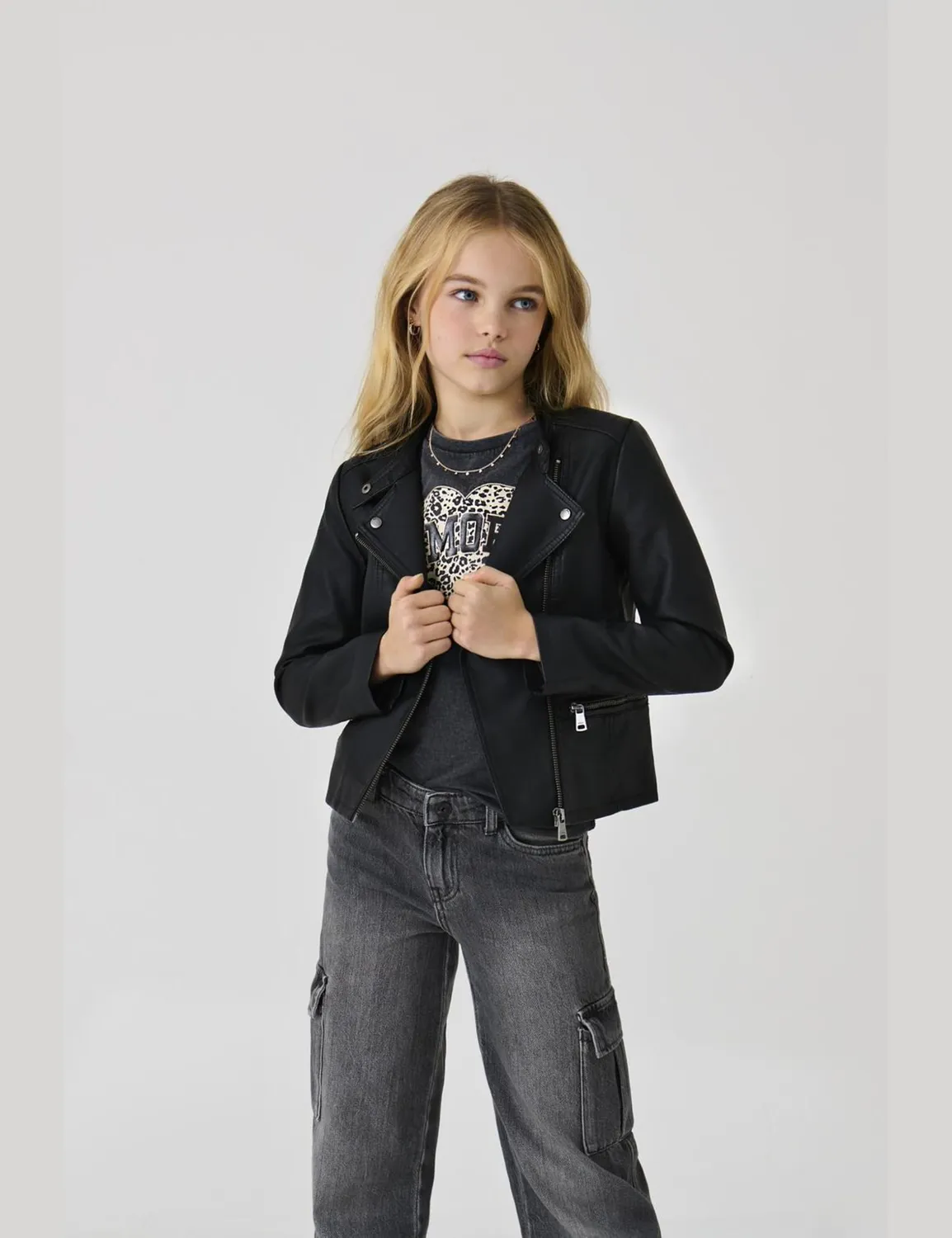 Only Kogfreya giubbotto ecopelle ragazza 140 biker