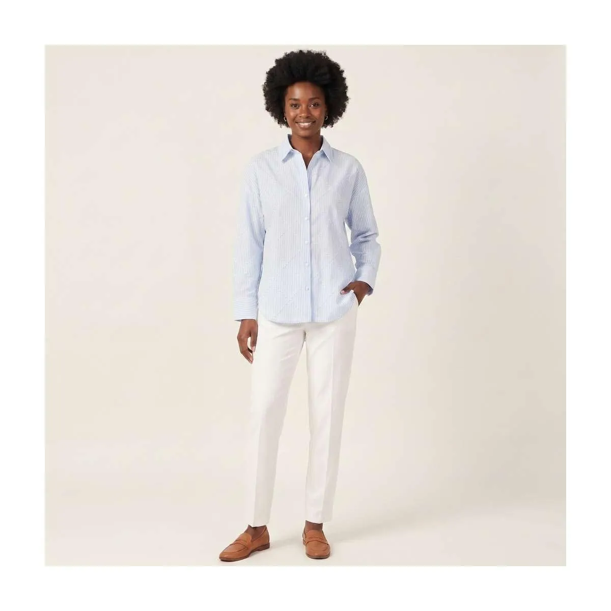 ONLY Onlzelena camicia celeste slim coreana