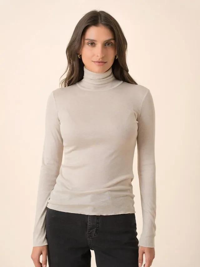 Oraije Cea top beige trasparenza elegante
