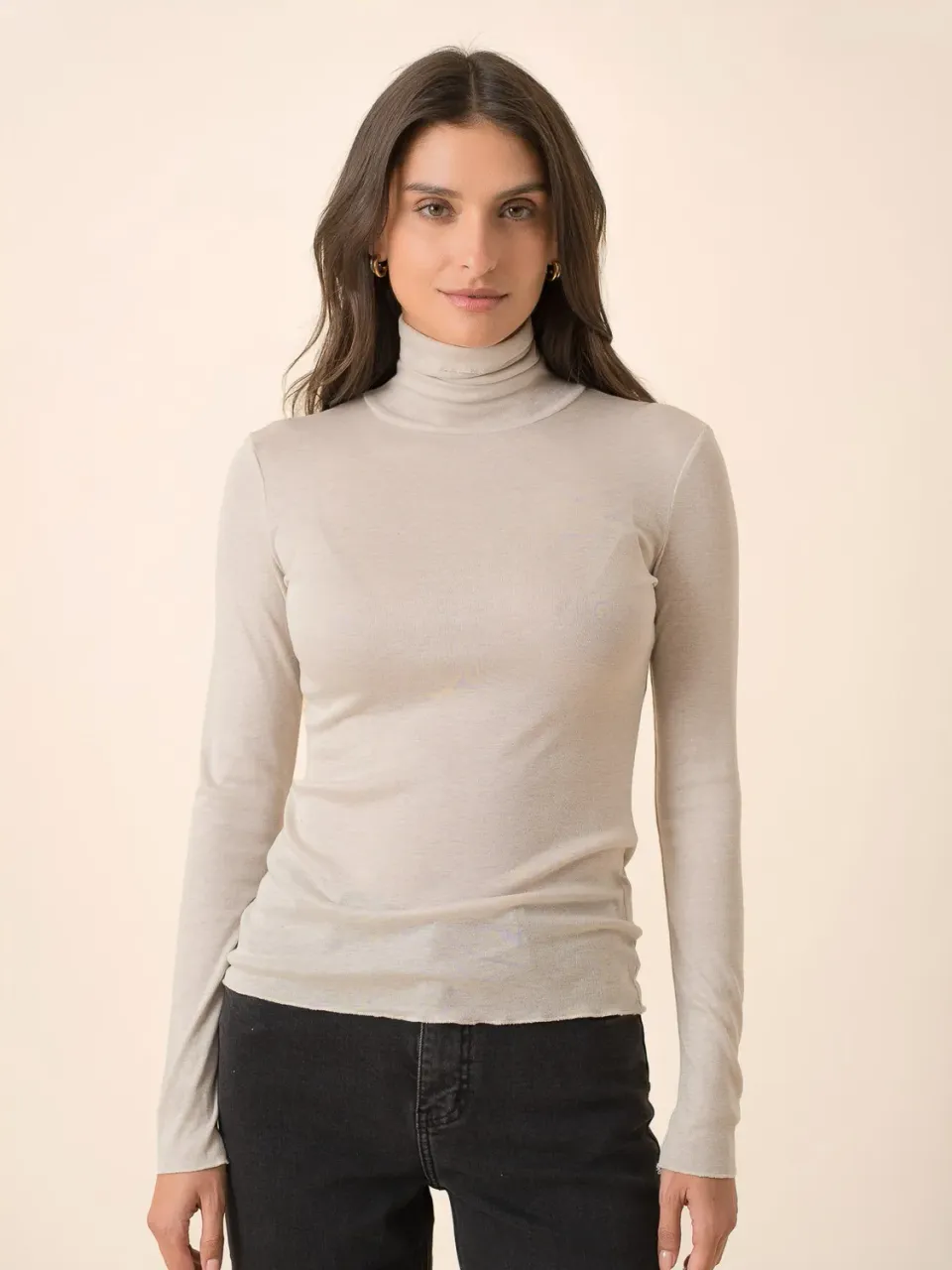 Oraije Cea top beige trasparenza elegante