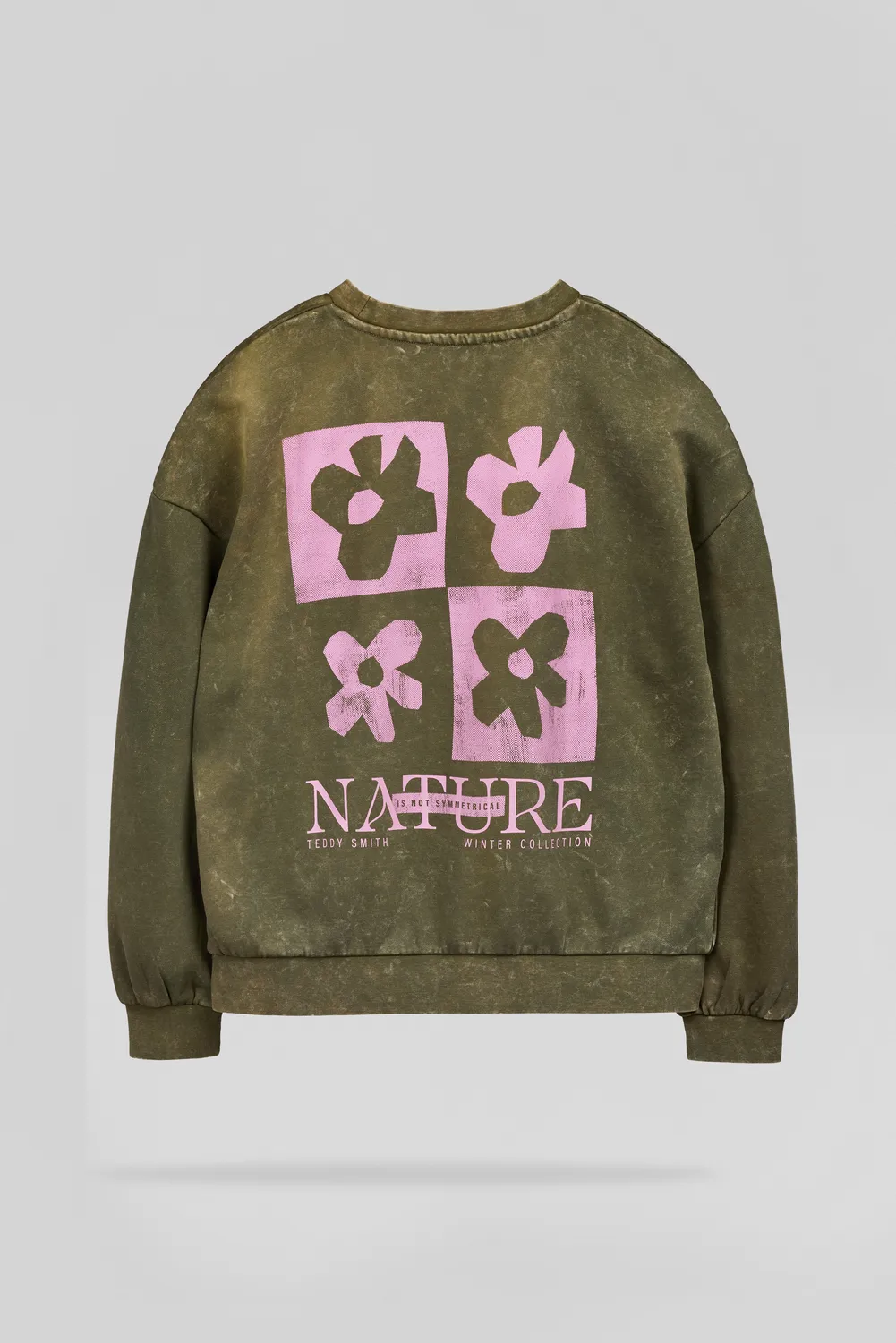 Teddy Smith S-Nature felpa donna Dusty Kaki vintage
