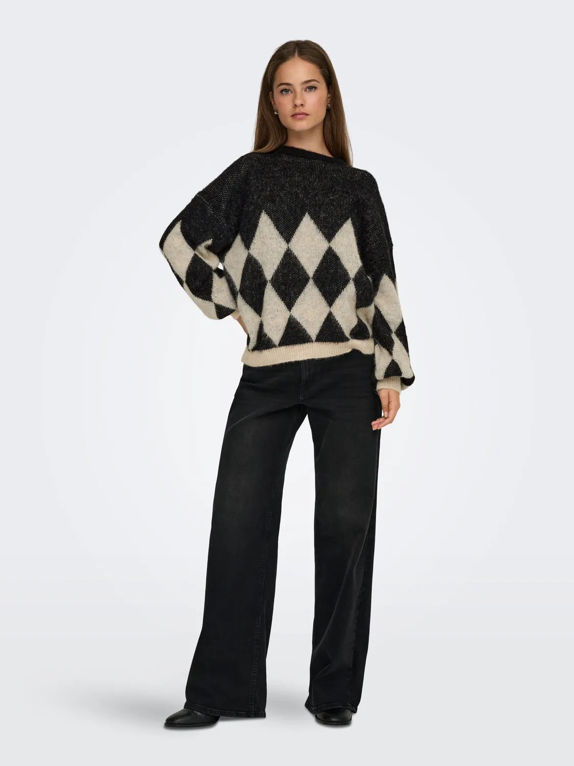 ONLY Onlnoeme Jq LS Life O-Neck Knt maglione jacquard