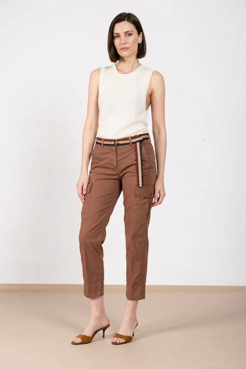 Mason's Marlene Cargo pantalone donna marrone scuro carrot