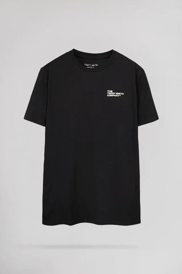 Teddy Smith T-Company MC T-Shirt Uomo Nero Stretch Regular