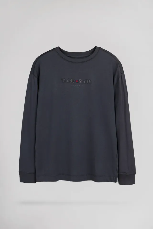 Teddy Smith T-Jim ML t-shirt bimbo grigia maniche lunghe