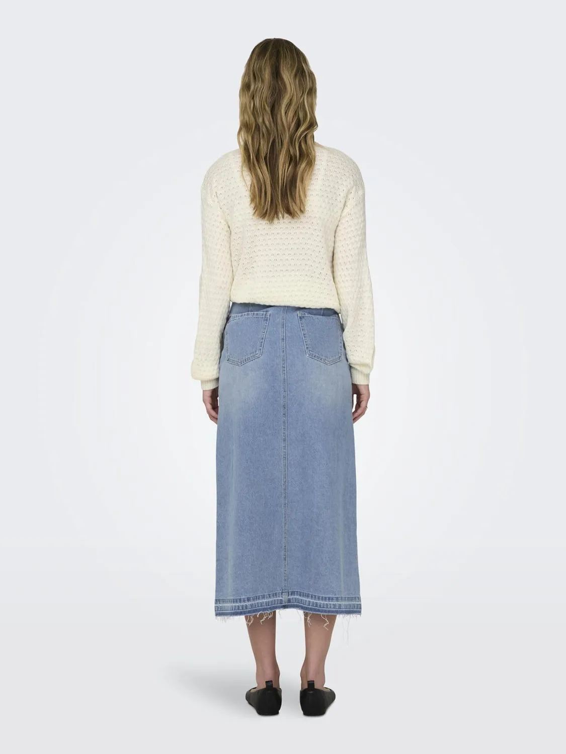Only JdY Bella gonna jeans donna L blu chiaro spacco
