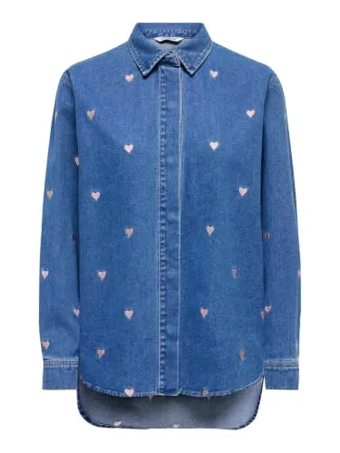 ONLY ONLVera camicia denim cuore L azzurra