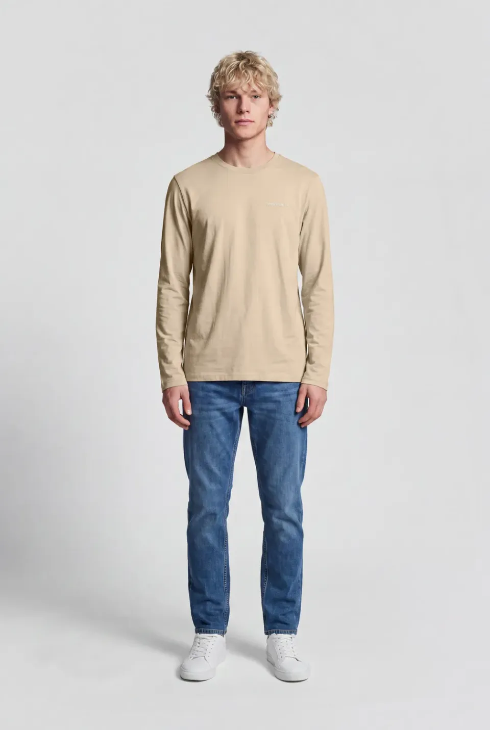 Teddy Smith The Tee 2 ML Beige t-shirt manica lunga