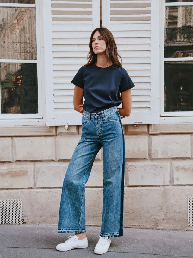 Oraije Sawyerette jeans straight loose blu scuro