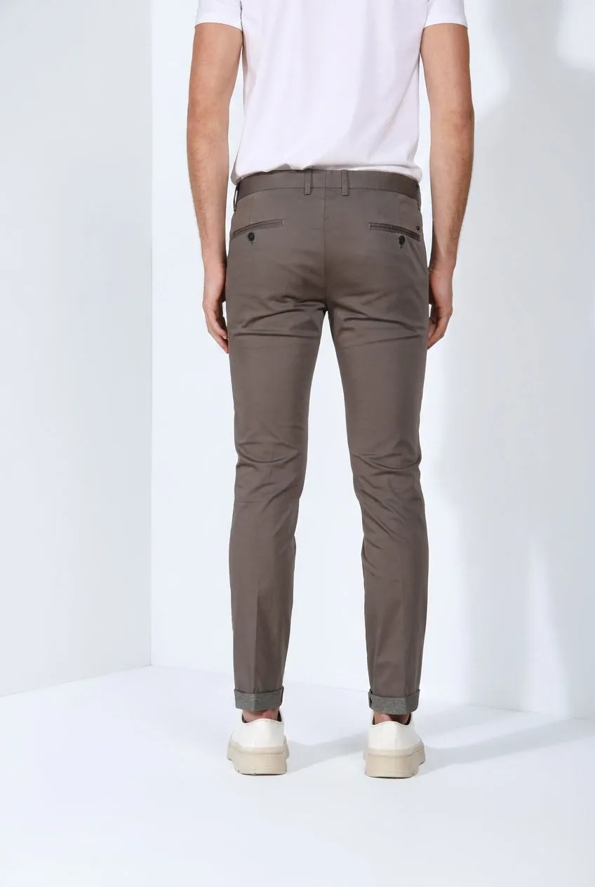 Mason's Torino Travel Chino Uomo Slim Grigio Scuro Stretch