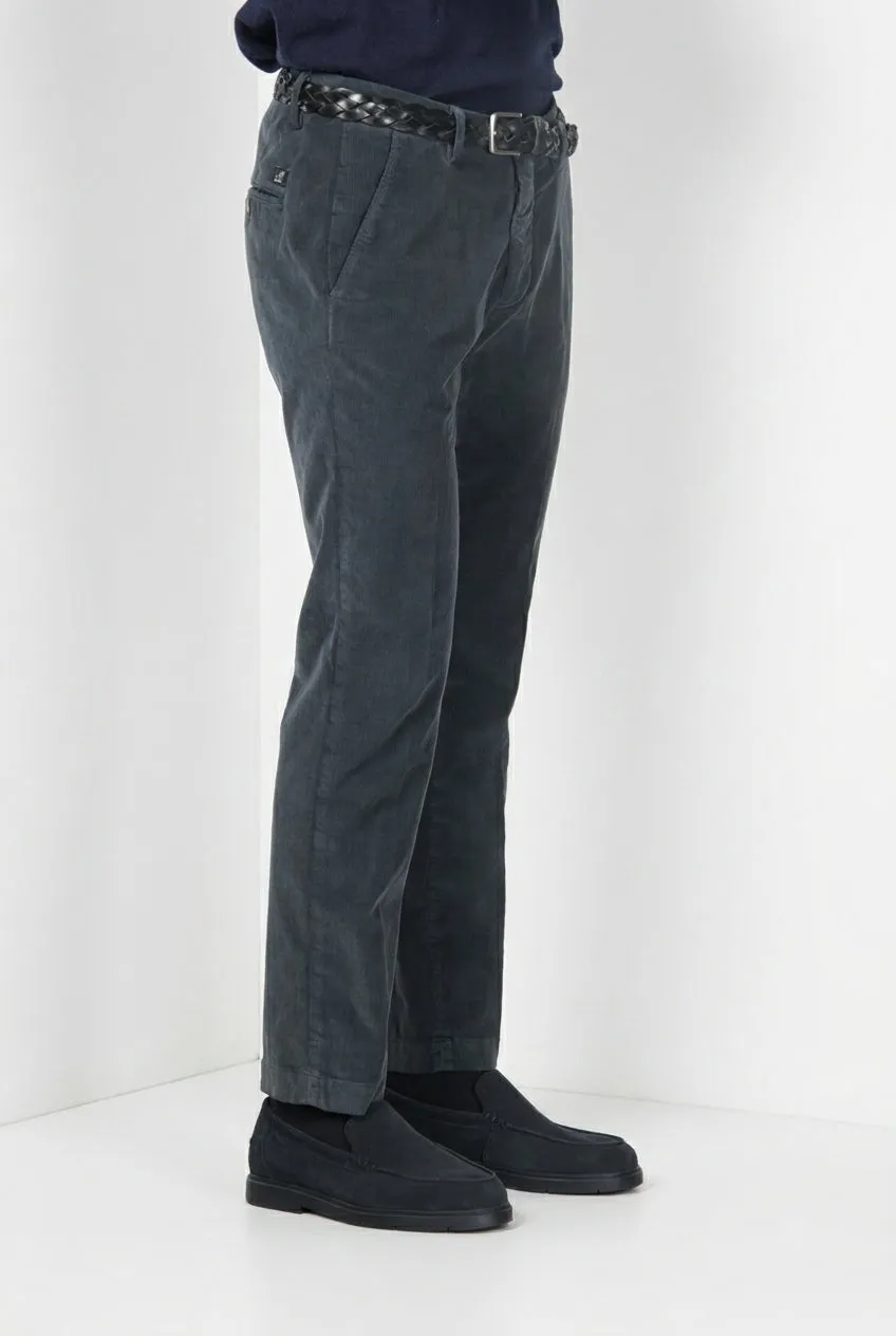 Mason's Torino chino uomo grigio scuro slim velluto