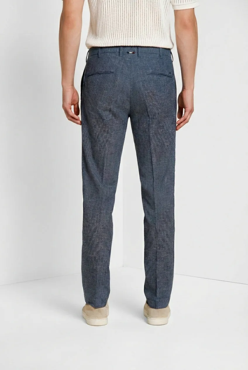 Mason's New York chino uomo blu navy pied de poule