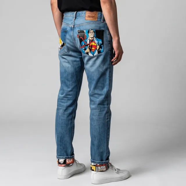Levi’s Vintage Superman jeans dipinti fumetti custom