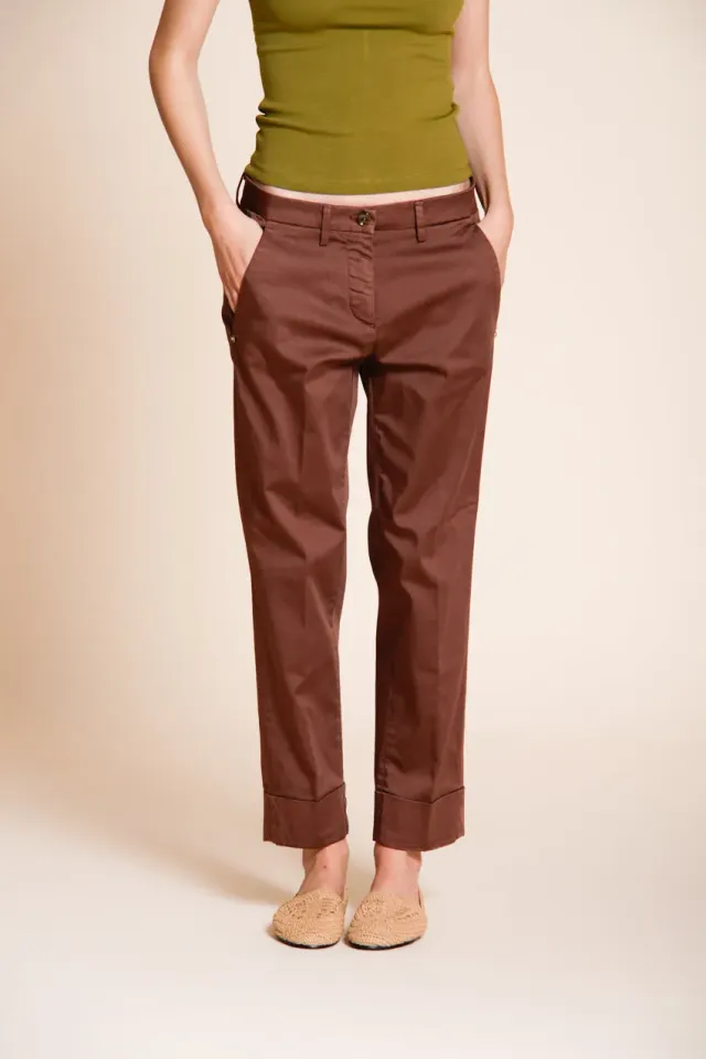 Mason's New York Carrot chino donna raso stretch marrone carrot