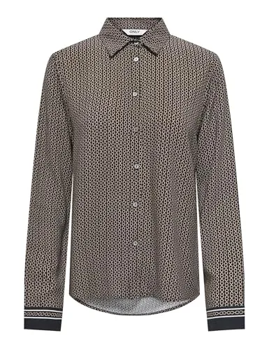 ONLY Onlveda Border camicia manica lunga nera XS