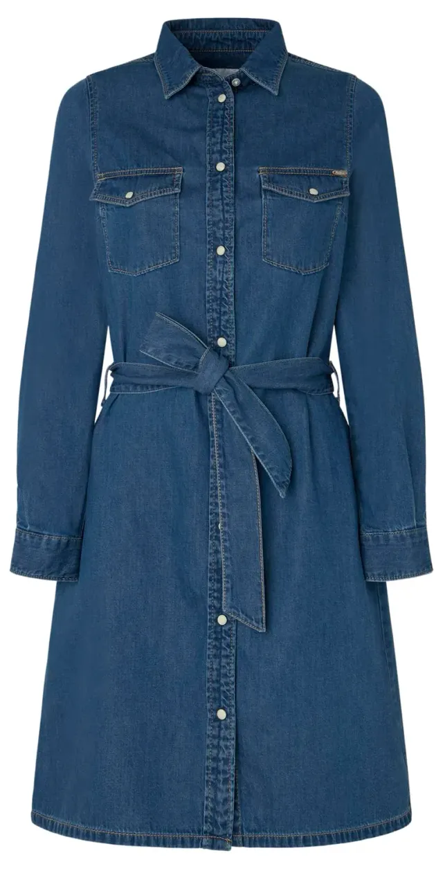 Pepe Jeans chemisier vestito donna denim indaco