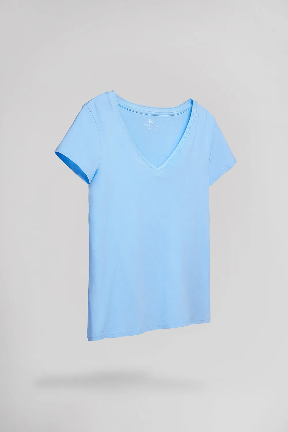 Teddy Smith Mia T-Mia t-shirt azzurra scollo a V modal