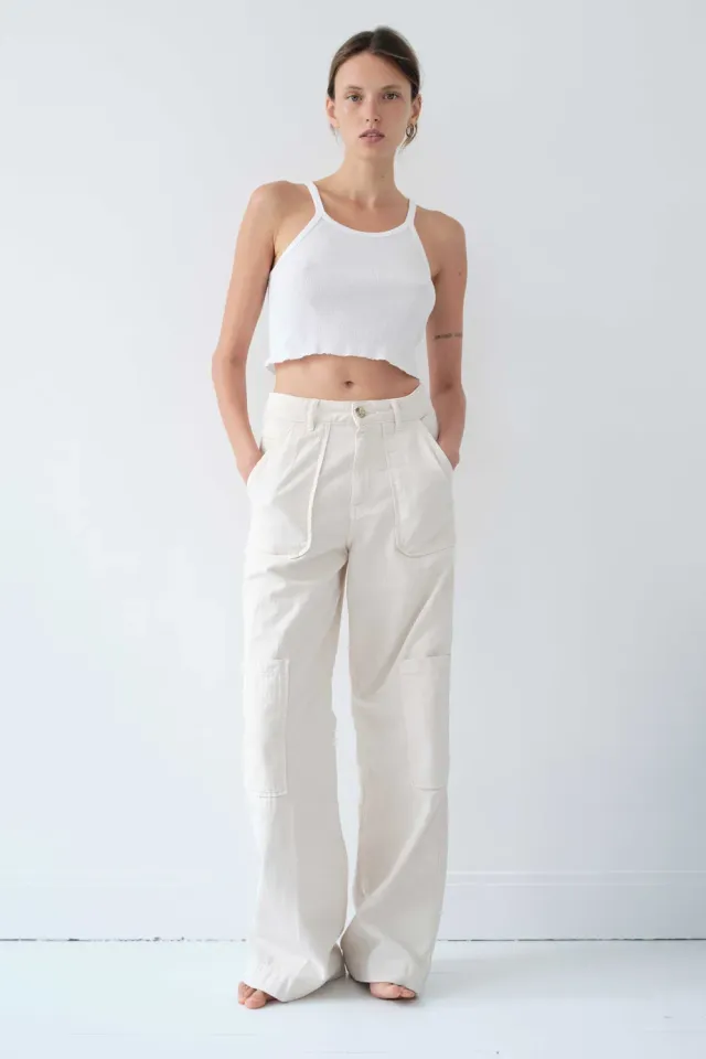 acquaverde Sander pantalone cream cargo ampio