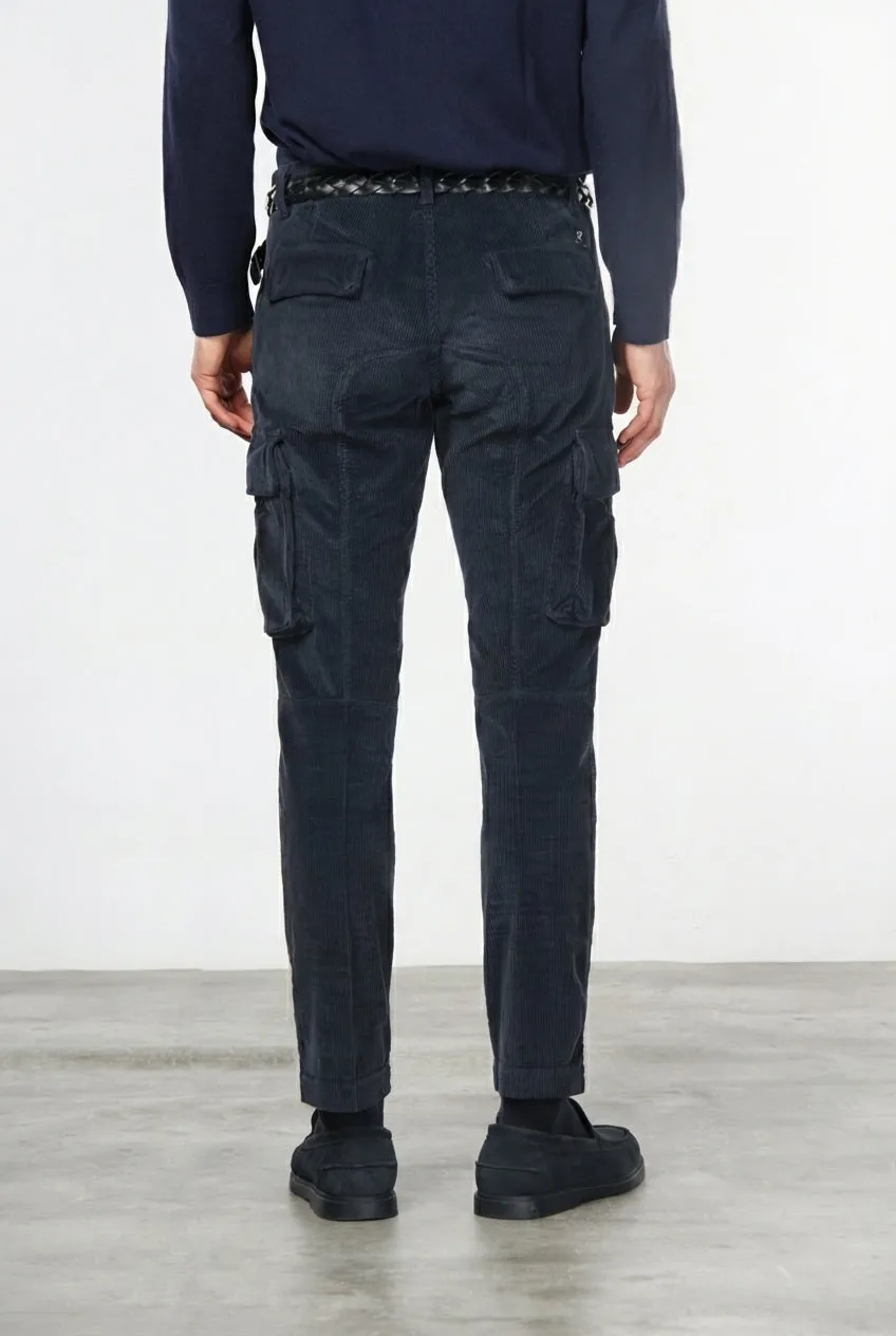 Mason's Chile cargo uomo blu notte velluto extra slim