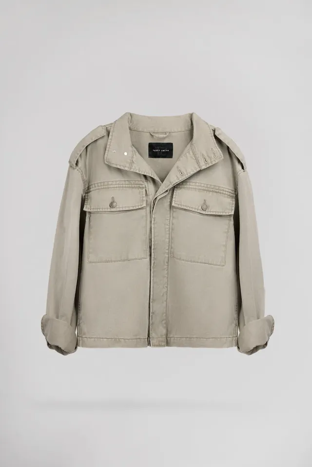 Teddy Smith B-Dakota Giacca Donna Bleach Kaki Corta Cotone