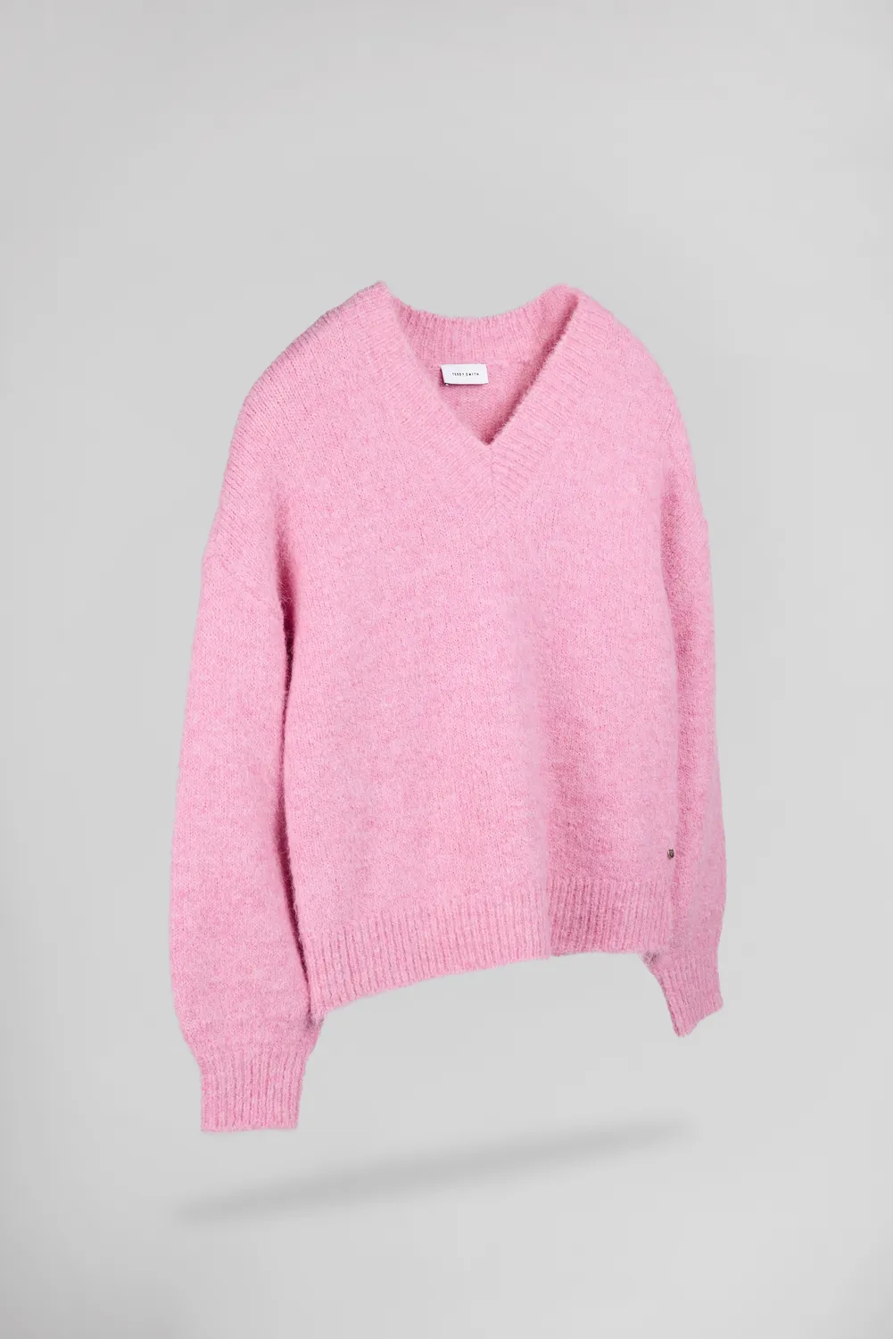 Teddy Smith P-Keith pull oversize rosa donna scollo V