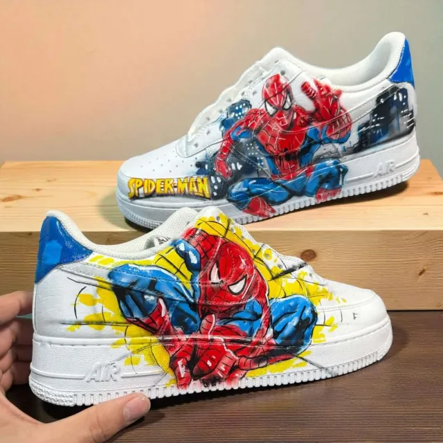 Never Say Never Nike Air Force 1 Spiderman scarpe dipinte a mano