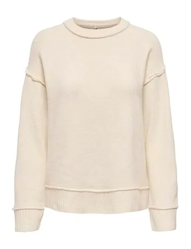 ONLY Onlhazel LS Detail O-Neck BF Knt maglia donna