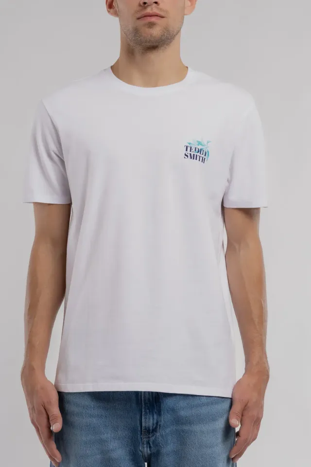 Teddy Smith T-Land t-shirt bianca cotone stampa