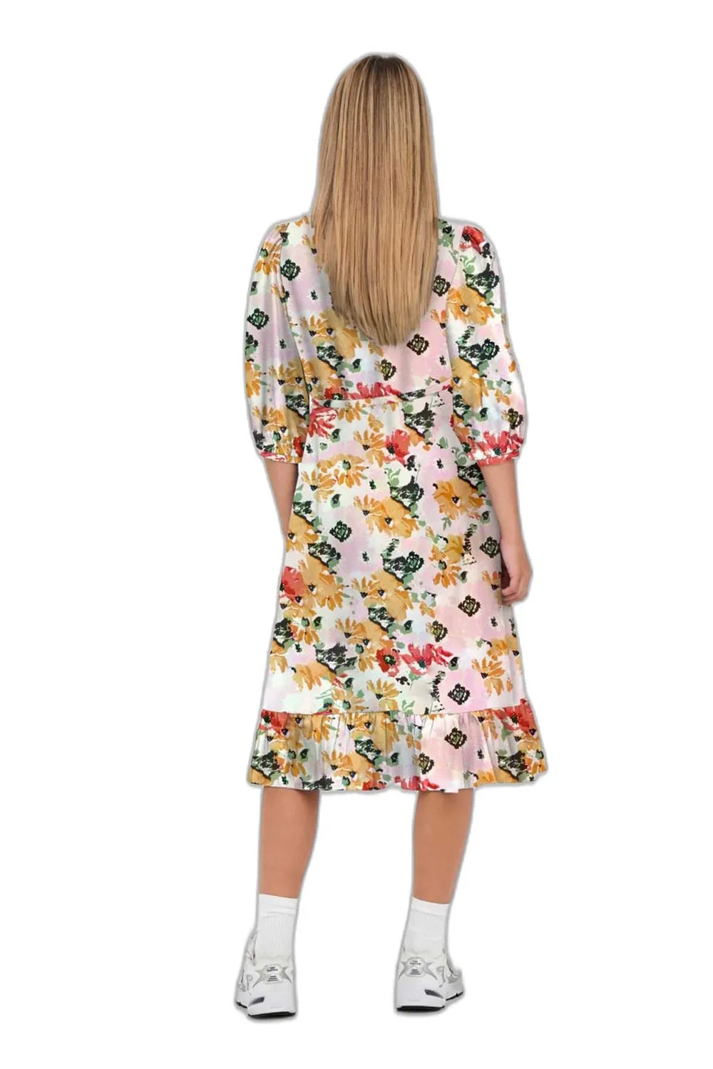 ONLY Onlolivia abito wrap midi taglia S manica 3/4
