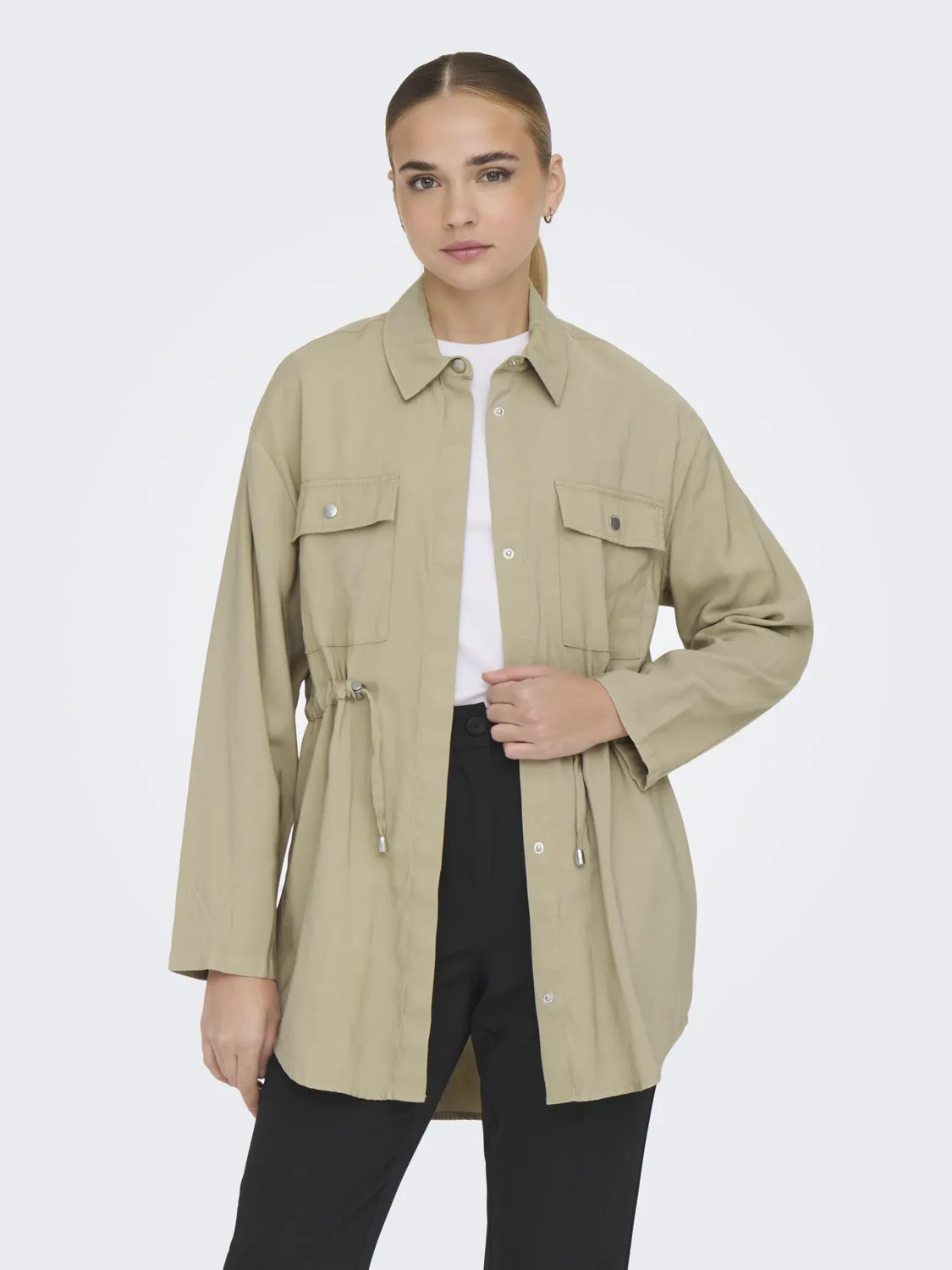 ONLY Onlnadine Giacca White Pepper con coulisse