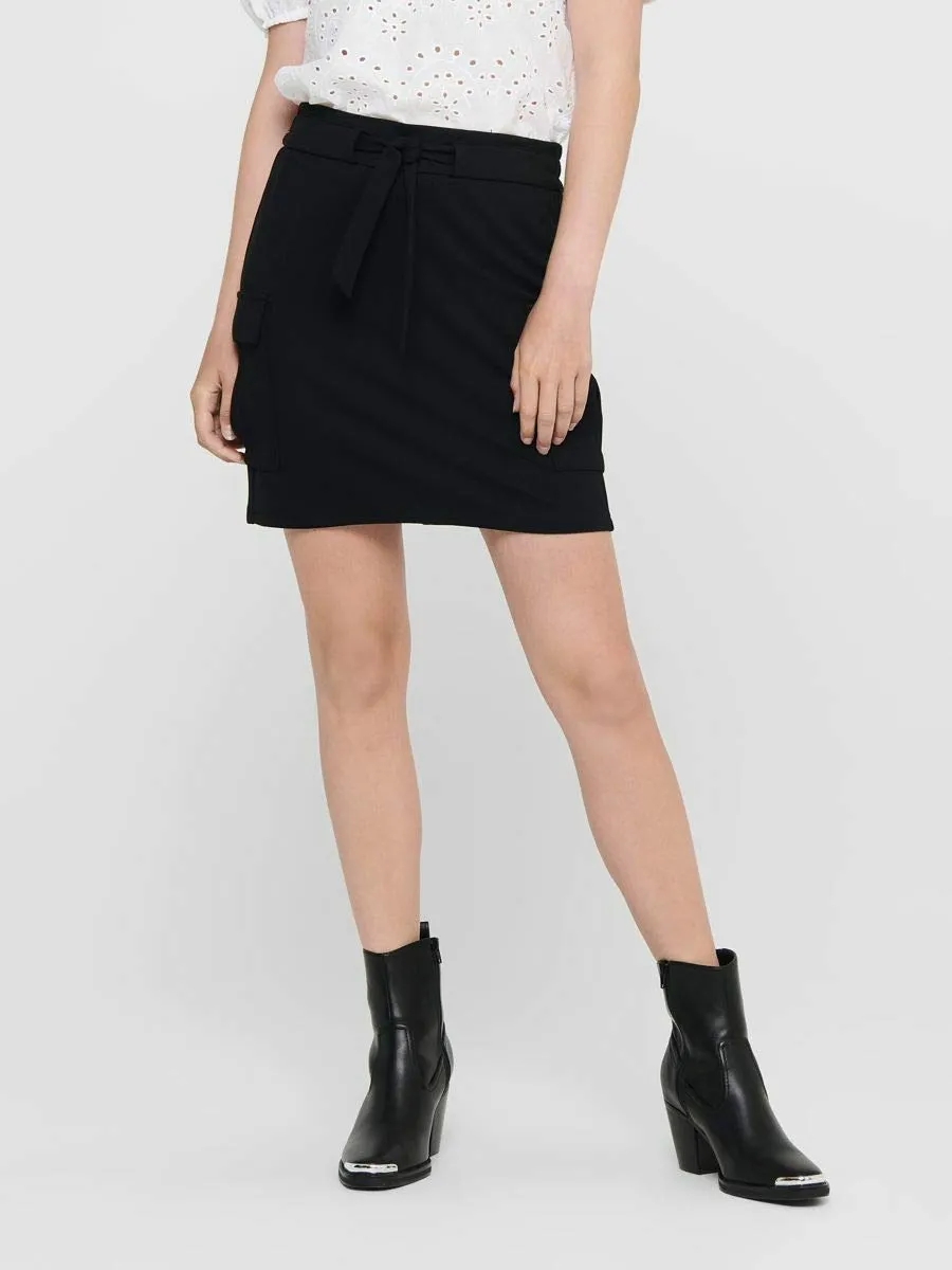 Only Onlpoptrash minigonna cargo donna nera cintura