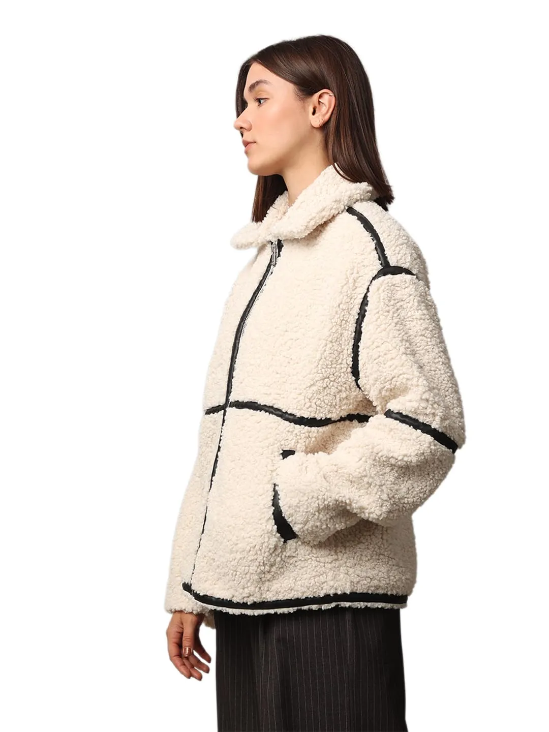 ONLY Onlparis giacca teddy panna S