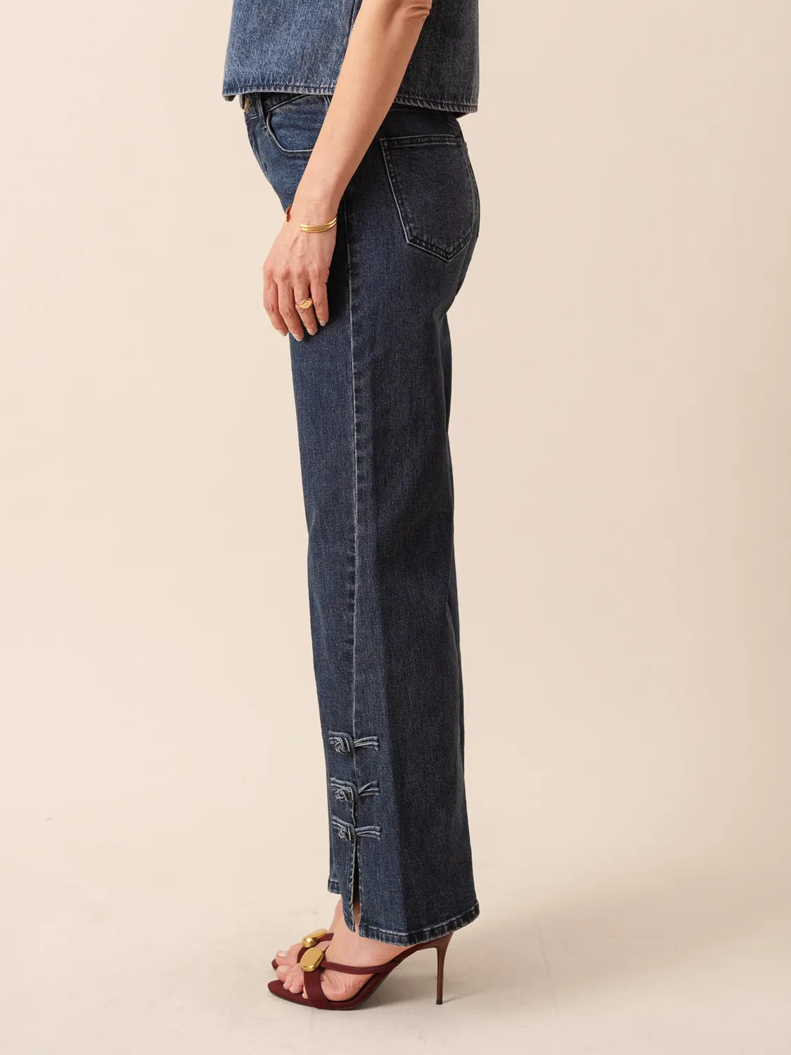 Oraije Ambre jeans flare donna blu scuro