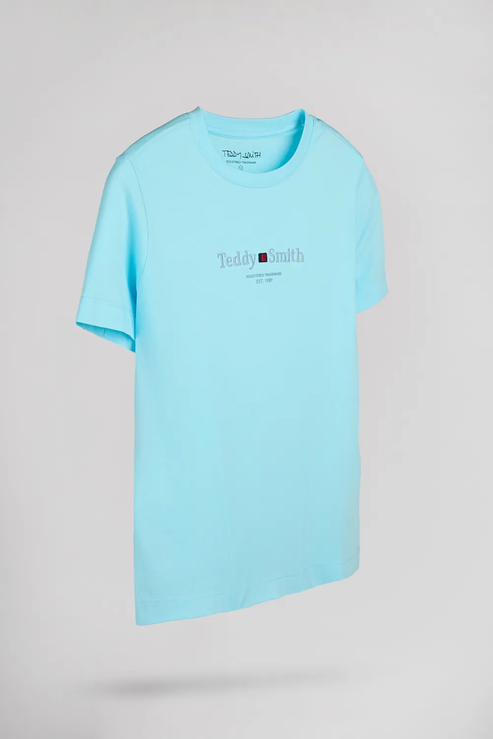 Teddy Smith T-Jim JR T-Shirt Ragazzo Blu Laguna Cotone