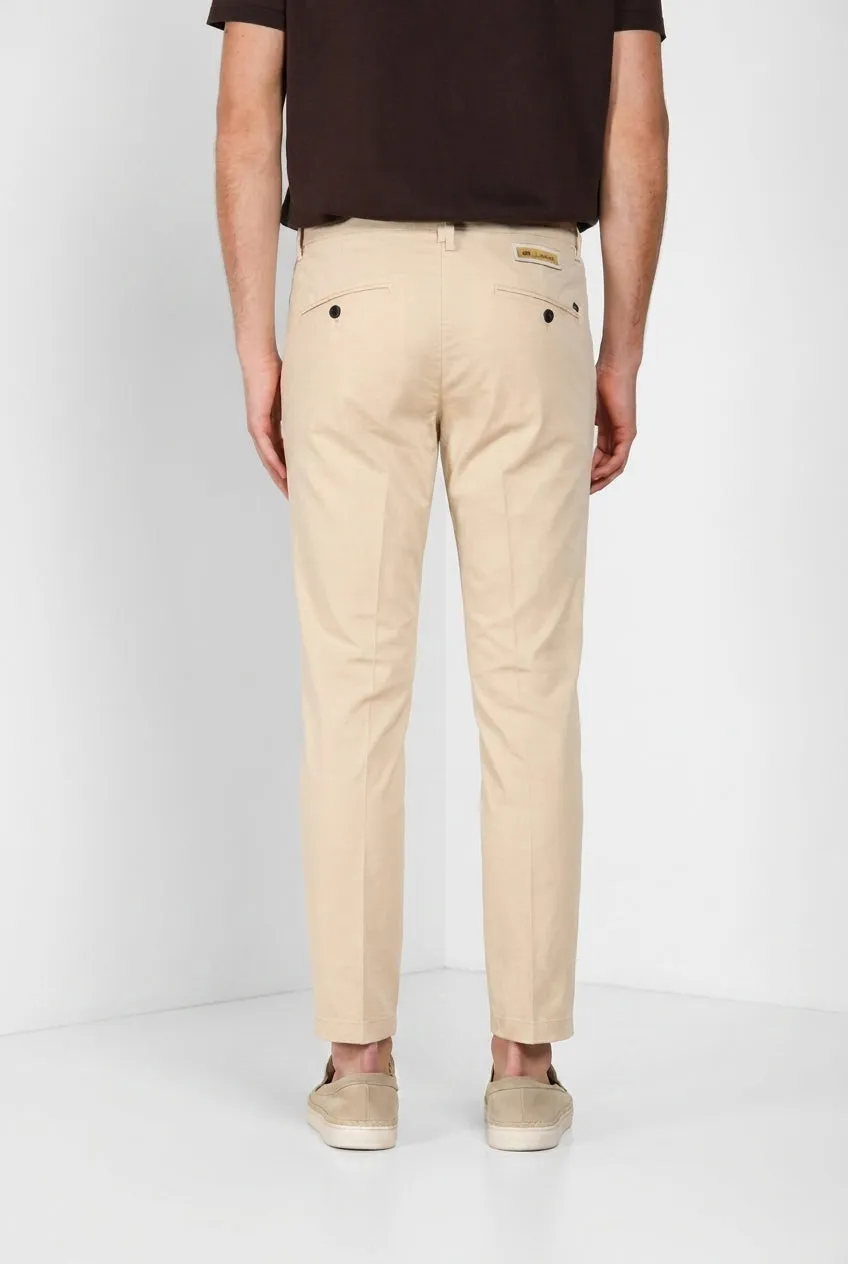 Mason's Osaka 1 Pinces chino uomo beige seta carrot