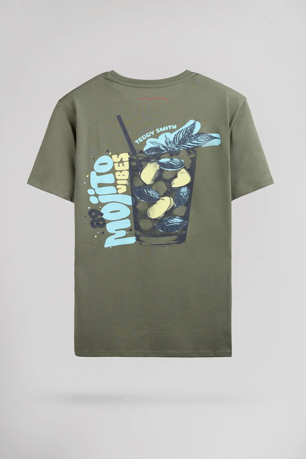 Teddy Smith T-Mojito MC T-Shirt Verde Militare Stampa
