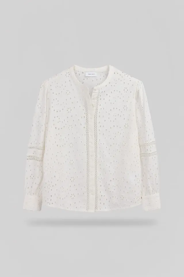 Teddy Smith C-Heli camicia donna Middle White cotone