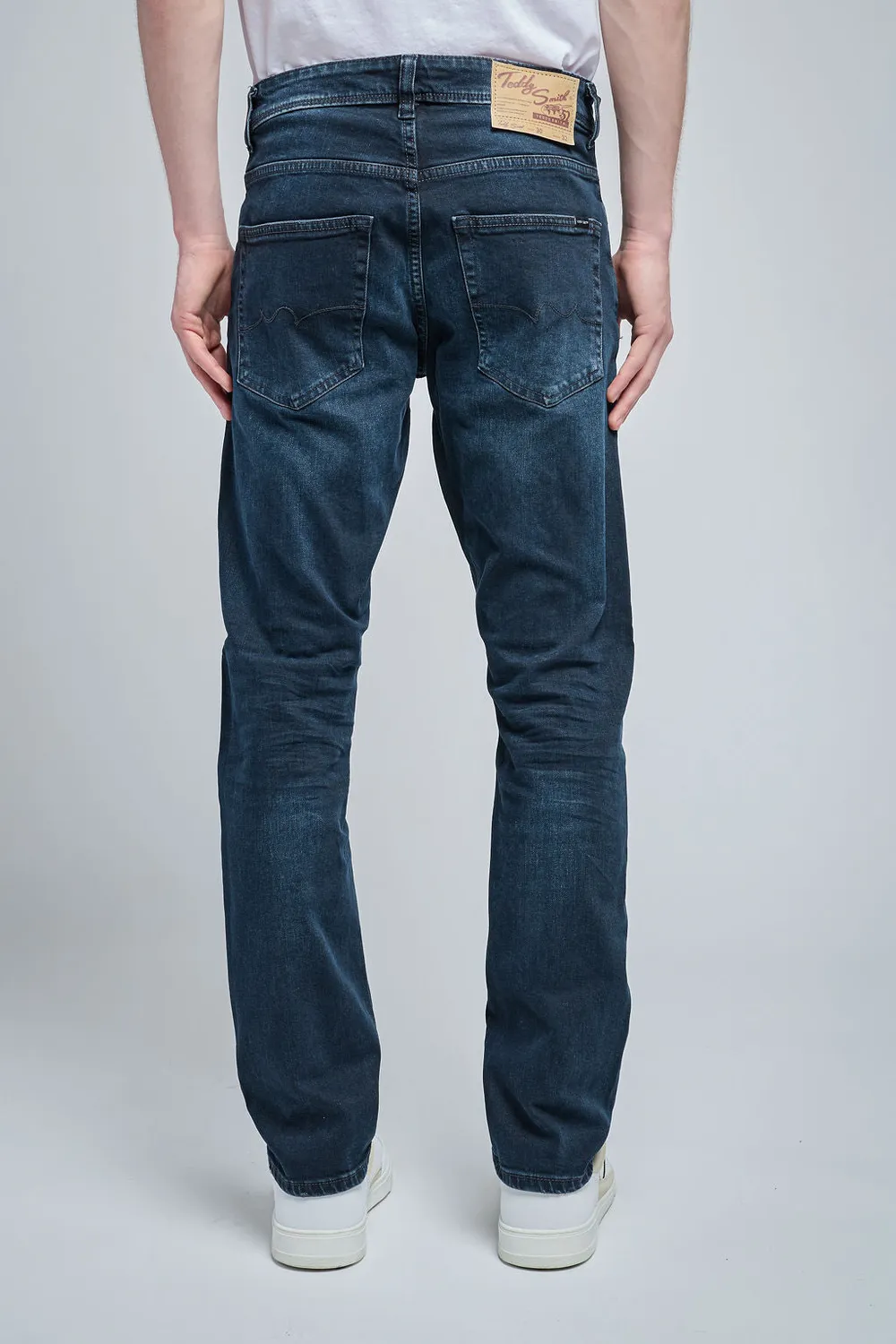 Teddy Smith Reg L32 jeans dritto deep blue elasticizzato uomo