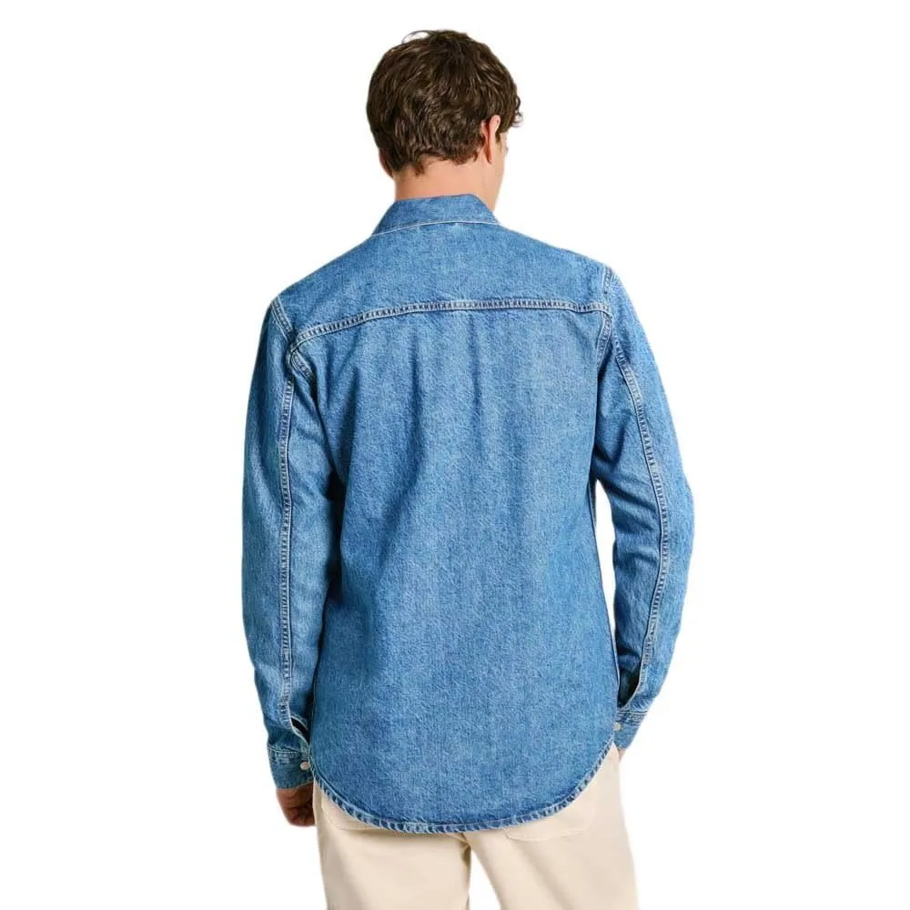 Pepe Jeans Camicia Jeans Uomo L Blu Stonewash