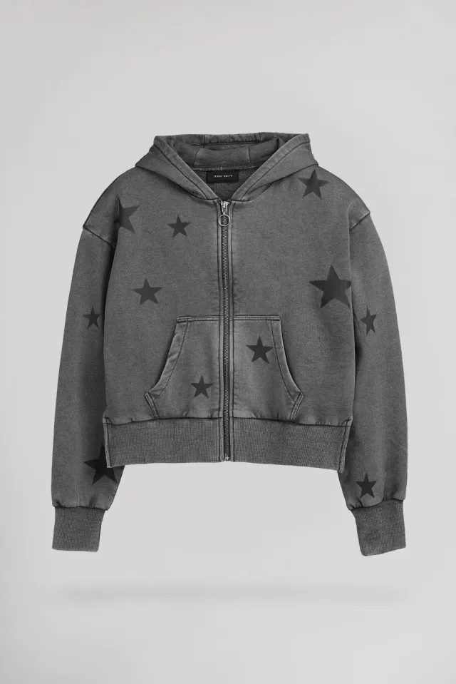 Teddy Smith G-Wahou JR felpa bambina nero con cappuccio