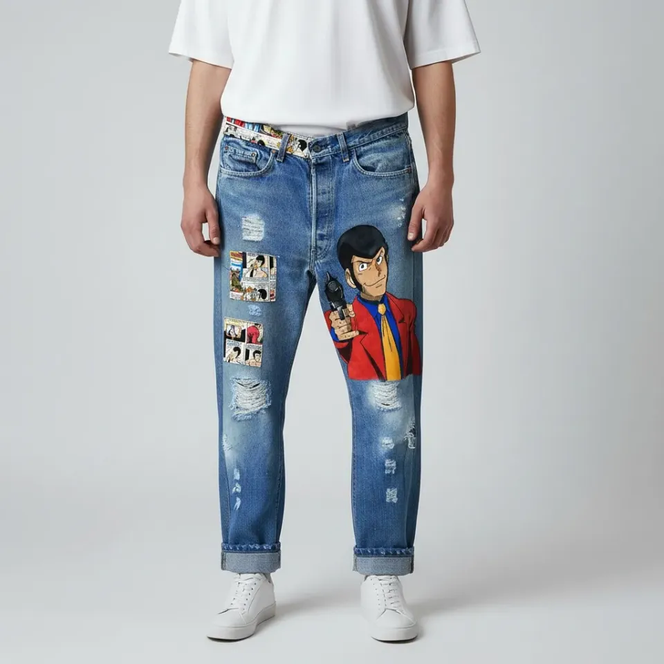 Levi's Vintage jeans dipinti Lupin vignette