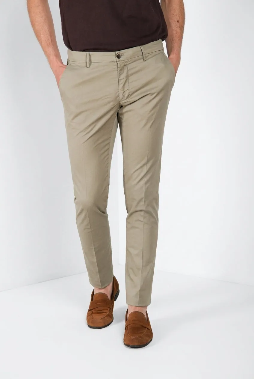 Mason's Milano pantalone chino uomo salvia gabardina stretch