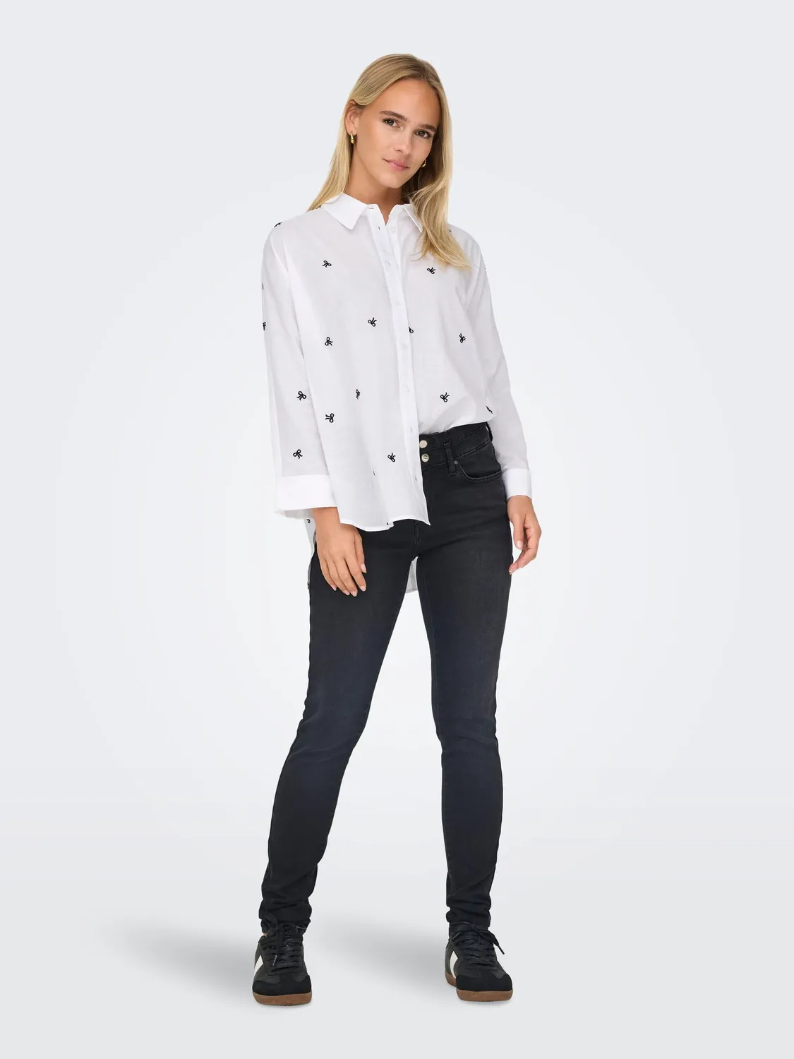 ONLY Onlnew camicia bianca box fit cotone XS
