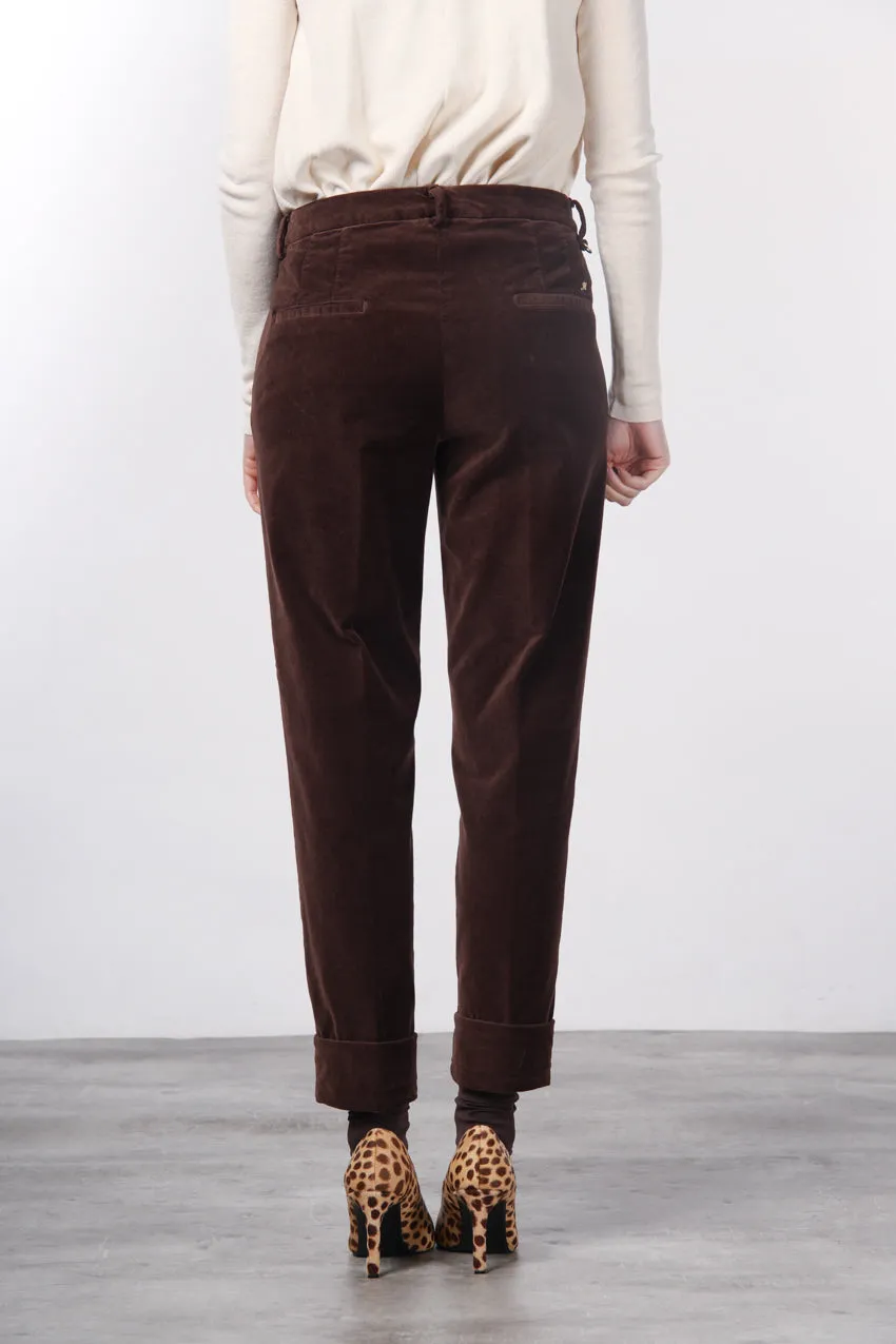 Mason's New York Carrot chino donna vinaccia velluto carrot