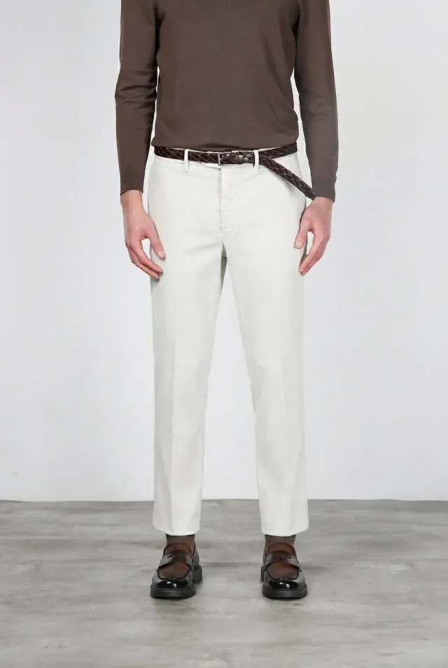 Mason’s Paris chino uomo velluto bianco